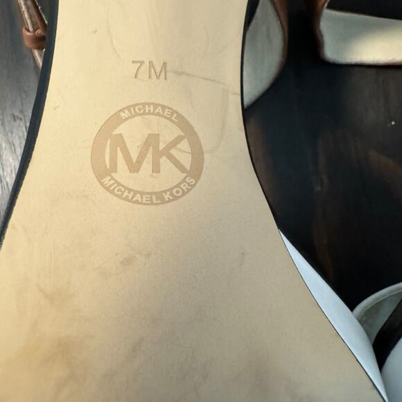 Michael Kors Beverly Buckled Color Block Stiletto Heel Sandals - Picture 9 of 11